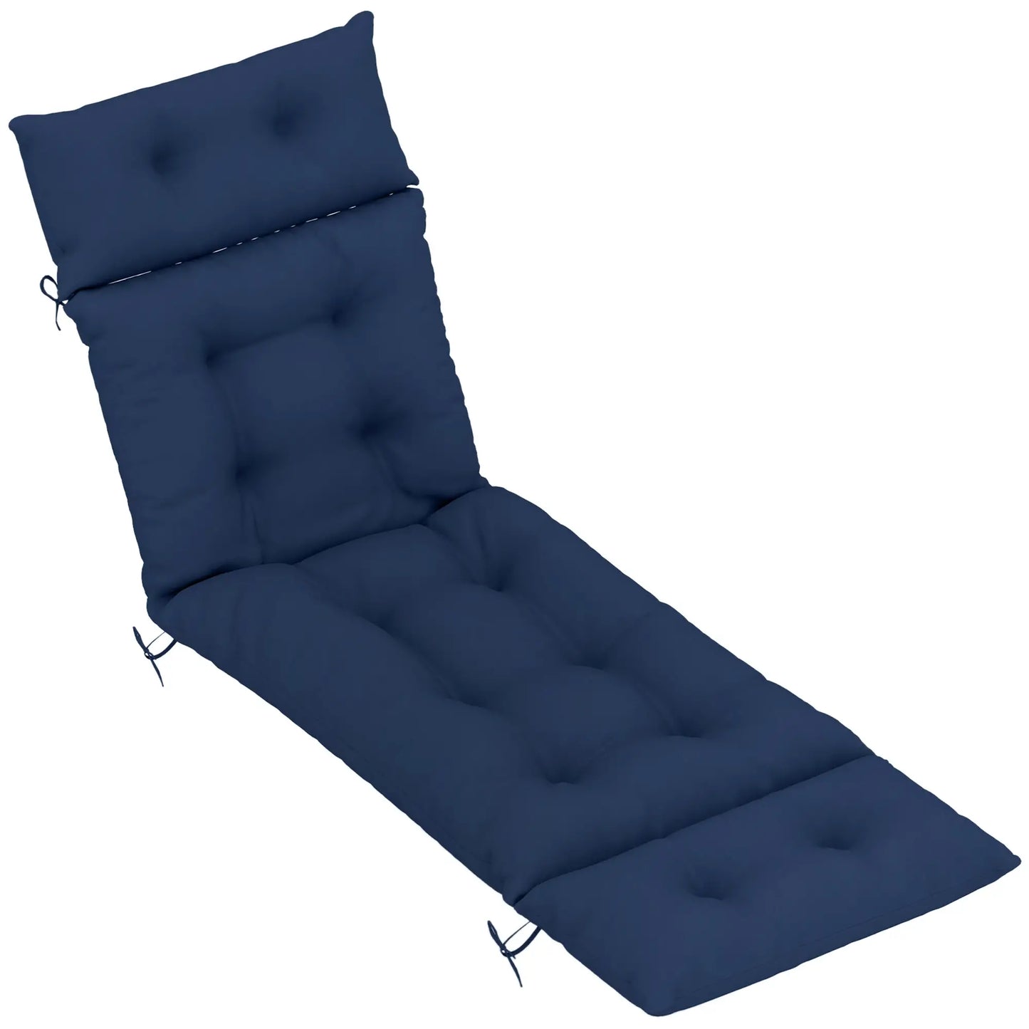 Tufted Thick Outdoor Chaise Lounge Cushion, 74.8" x 22" x 4", Navy Blue Patio Chair Cushions at Gallery Canada