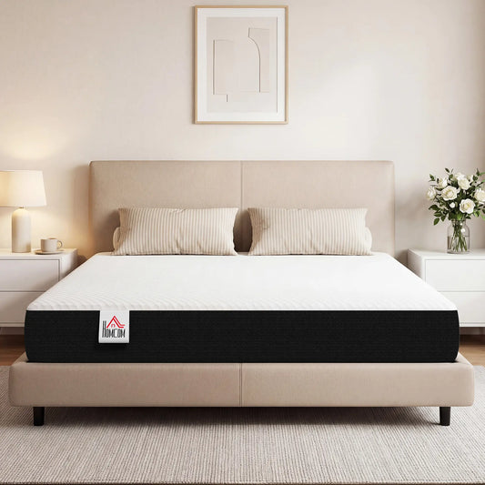 Queen 8 Inch Memory Foam Mattress, Medium Firm, CertiPUR-US Mattresses White, Grey at Gallery Canada