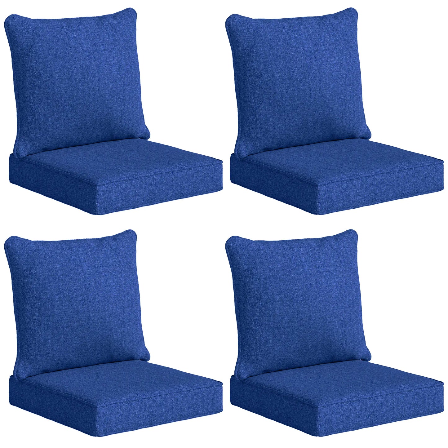 Outdoor Chair Cushions Set Of 4, 24" x 24", Navy Blue Patio Chair Cushions at Gallery Canada