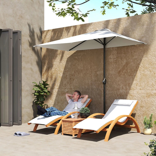 8ft Half Umbrella, Outdoor Balcony Parasol, Cream White Sun Umbrellas Cream at Gallery Canada