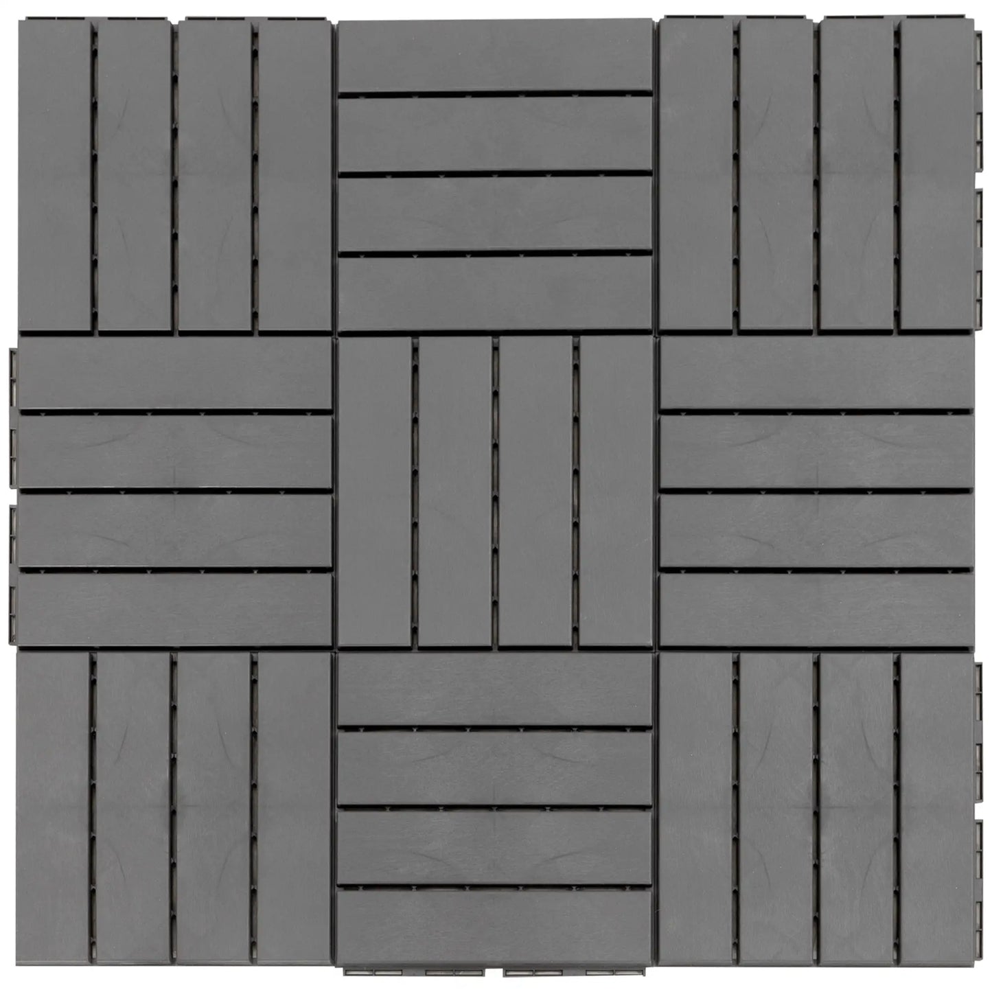 9 Pcs PP Interlocking Deck Tile, 12 x 12, Indoor Outdoor, Black Deck Tiles at Gallery Canada