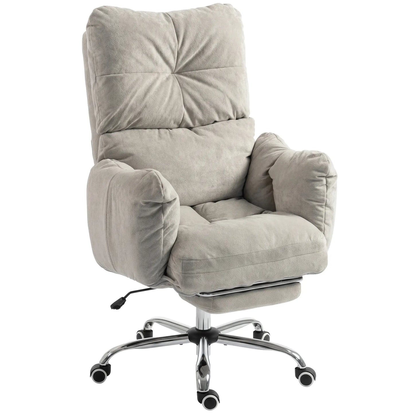 Ergonomic Reclining Gaming Chair With Foot Rest, Light Grey Office Chairs at Gallery Canada