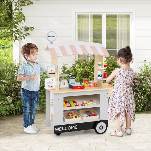Toy Cart Play Set with POS Machine and Lovely Scale, Gray Pretend Toys Gray at Gallery Canada