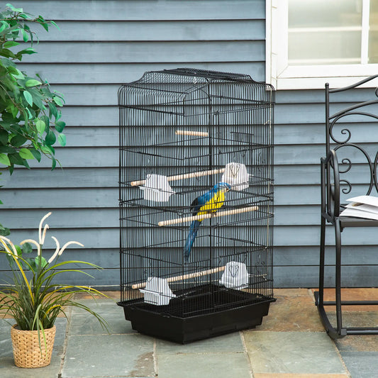 36" Bird Cage, Macaw Play House, Parrot Finch Flight Cage, Black Bird Cages Black at Gallery Canada