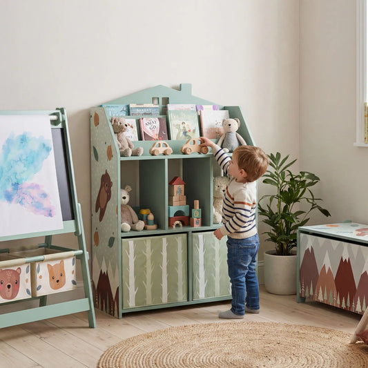Kids Bookshelf With Storage, Toy Storage Unit, Green Baby & Kids Storage Green at Gallery Canada