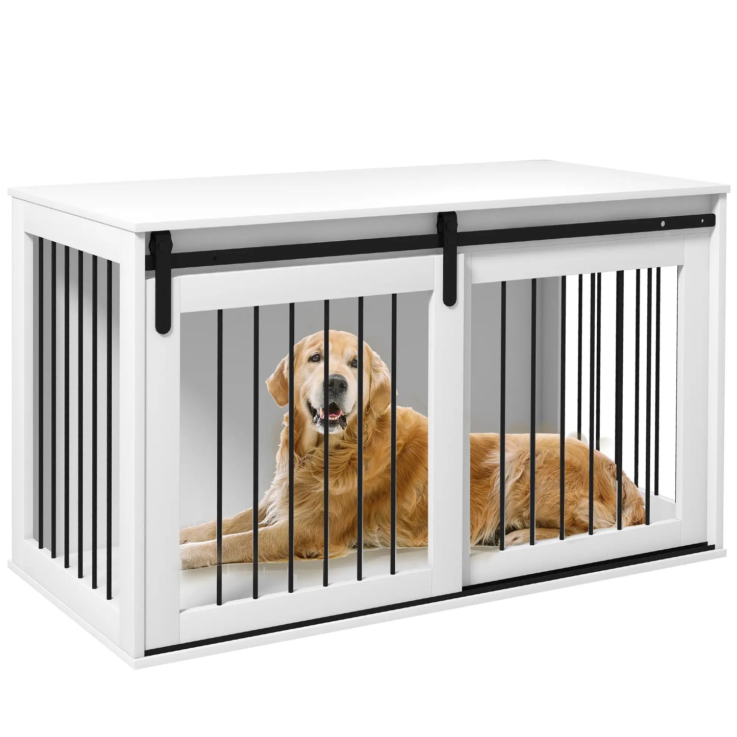 46.5" Dog Crate Furniture, End Side Table for Large Dogs, White Houses, Kennels & Pens at Gallery Canada