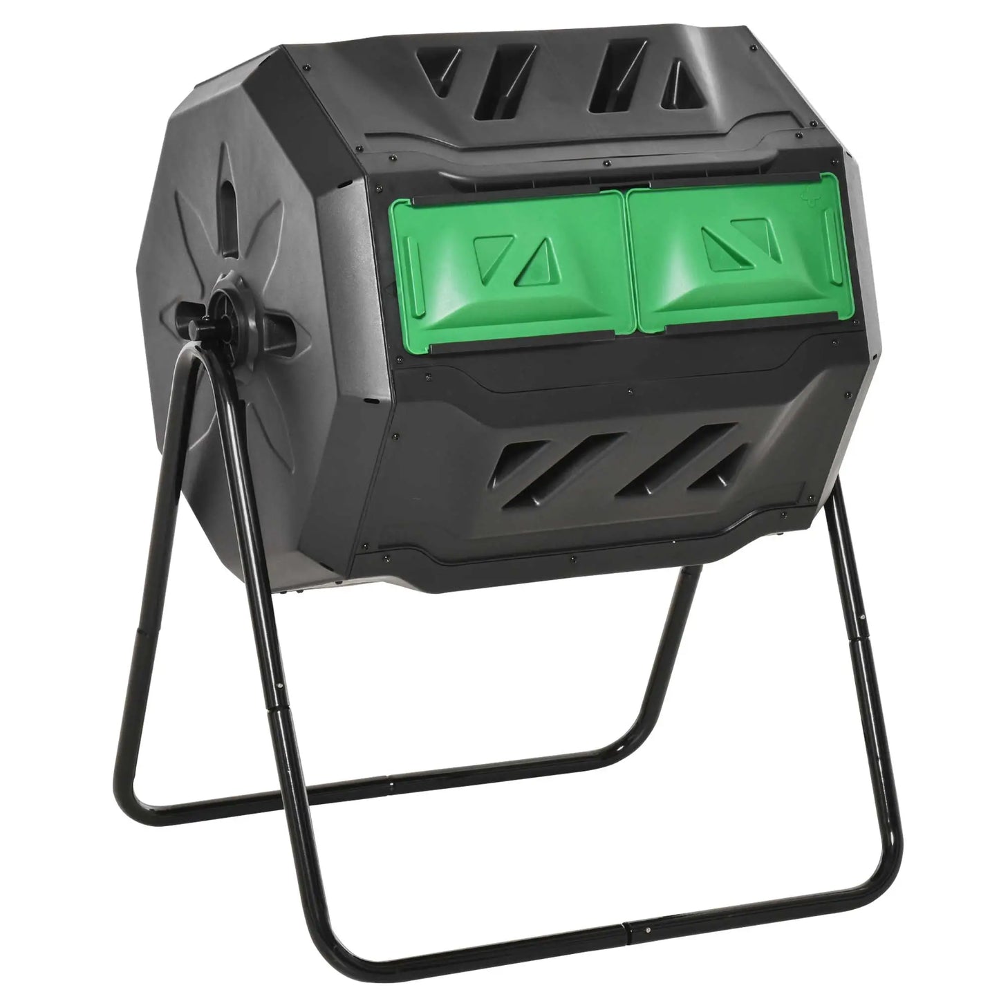 Dual Chamber 360° Rotating Compost Bin, 43 Gallon, Green Outdoor Compost Bin at Gallery Canada