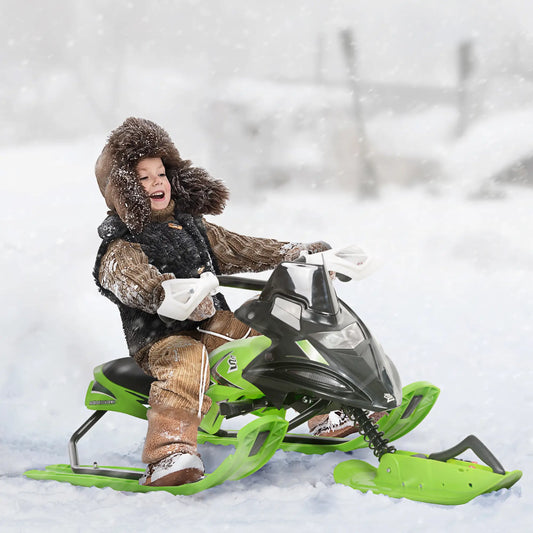 Kids Snow Sled with Padded Seat, Green Snow Scooters Green, Black at Gallery Canada