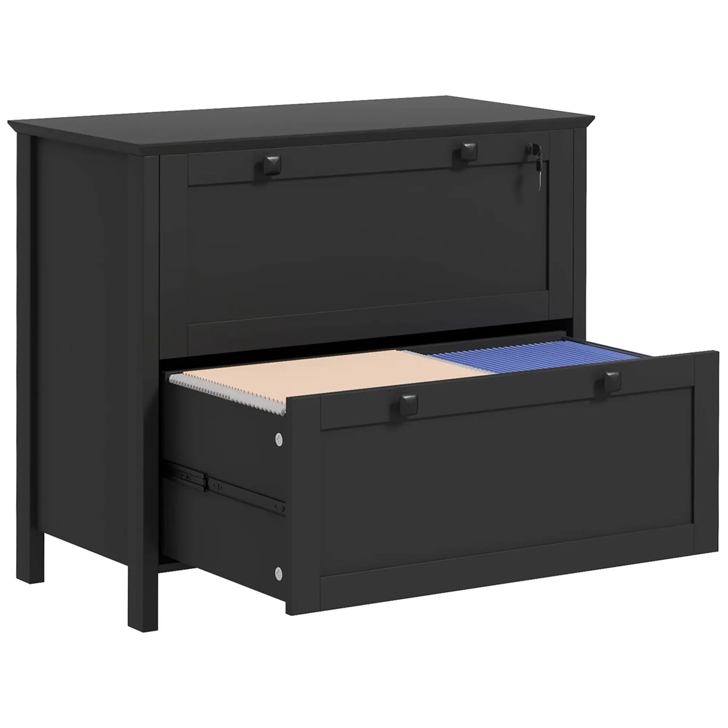 2 Drawer File Cabinet, Lockable, Adjustable Hanging Bar, Letter, A4, Legal Size, Black Office Cabinets & Cupboards at Gallery Canada