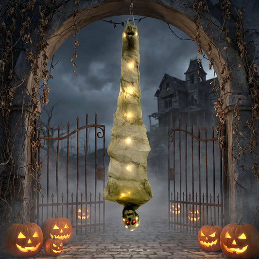 Hanging Mummy, Upside Down Cocoon Dead Body Decoration, 6Ft Halloween Decorations Yellow-Green at Gallery Canada