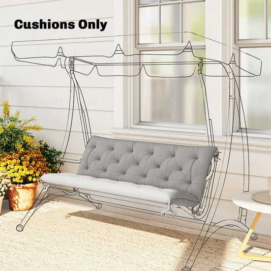 3-Seater Outdoor Swing Chair Cushions, Patio Garden, Light Grey Patio Chair Cushions Light Grey at Gallery Canada