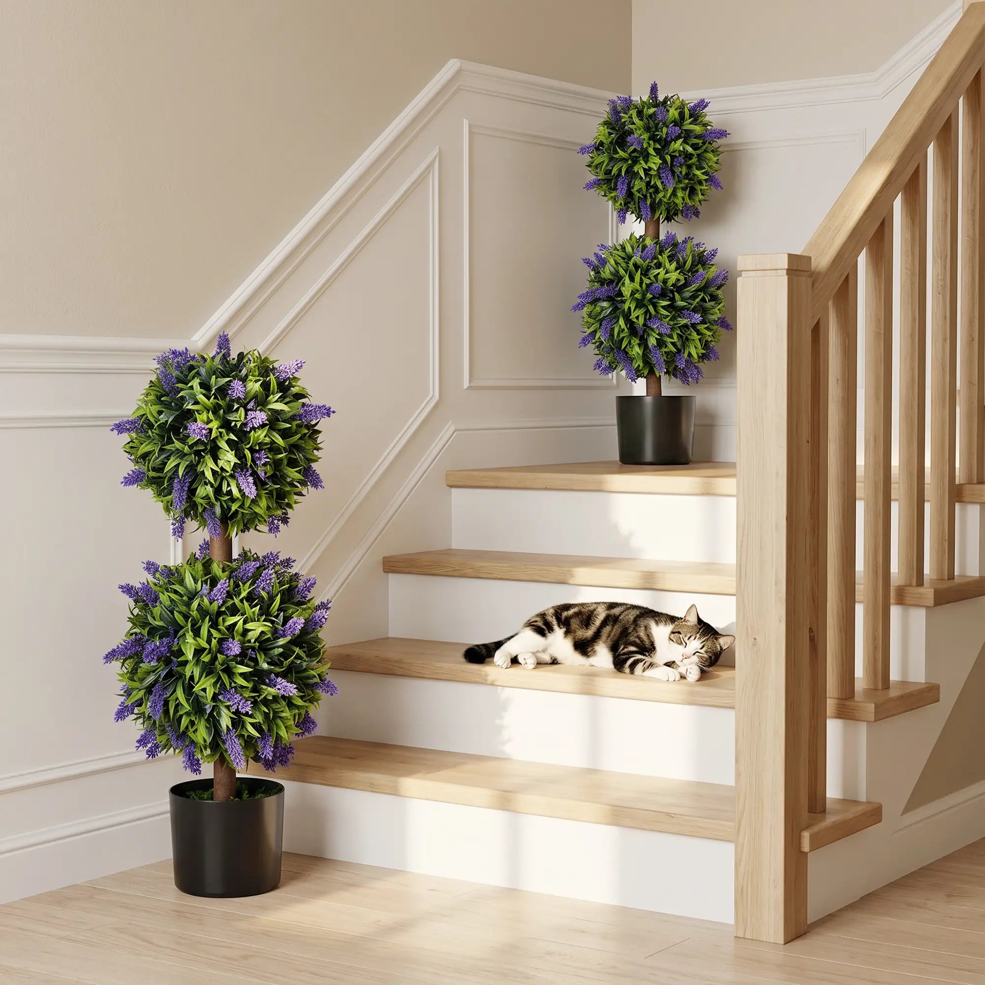 2.3ft Artificial Lavender Plants, Set of 2 with Pot, Indoor Outdoor Decor Artificial Trees at Gallery Canada