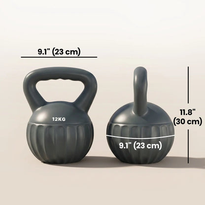 26 lbs Kettlebell With Non-Slip Handle, Home Gym Weight Lifting, Grey Strength Training Equipment at Gallery Canada