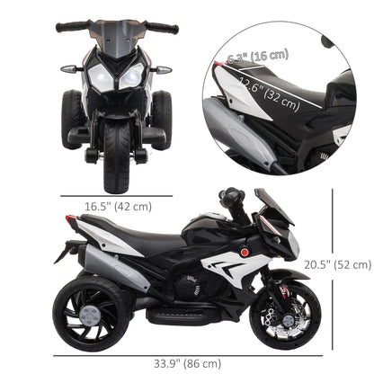 Kids Electric Motorcycle Ride-On Toy, 3 Wheels, Music, Horn, Lights, Black Electric Motorcycles at Gallery Canada