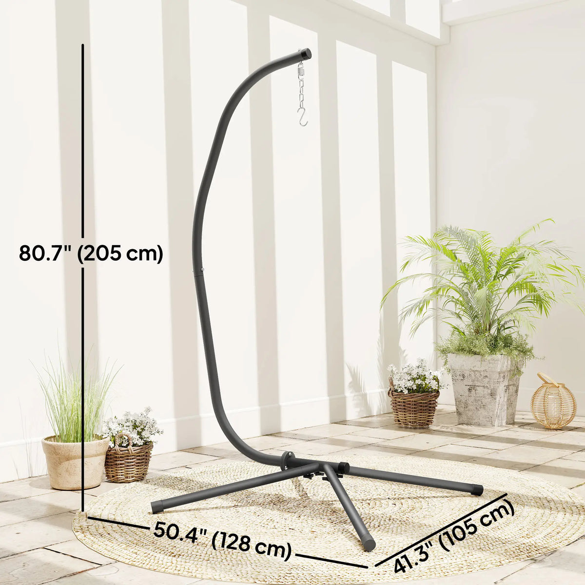 Heavy Duty Hanging Egg Chair Stand, 330lbs Weight, Black Hammock Stands at Gallery Canada