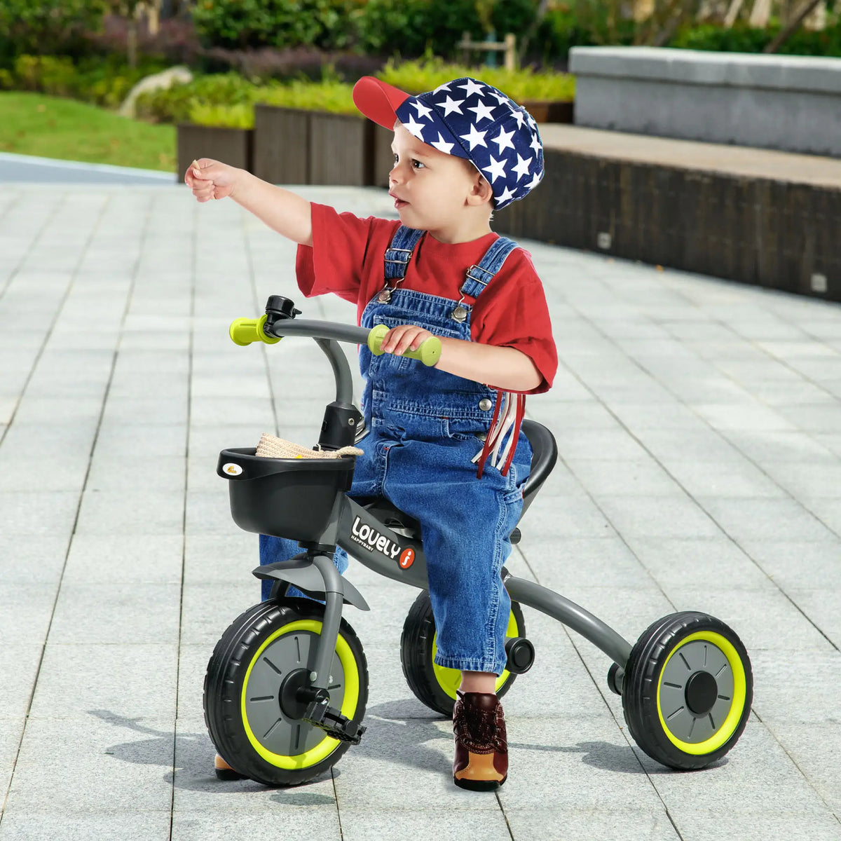 Toddler Tricycle for 2-5 Year Olds, Adjustable Seat, Basket, Bell, Black Tricycles for Kids at Gallery Canada