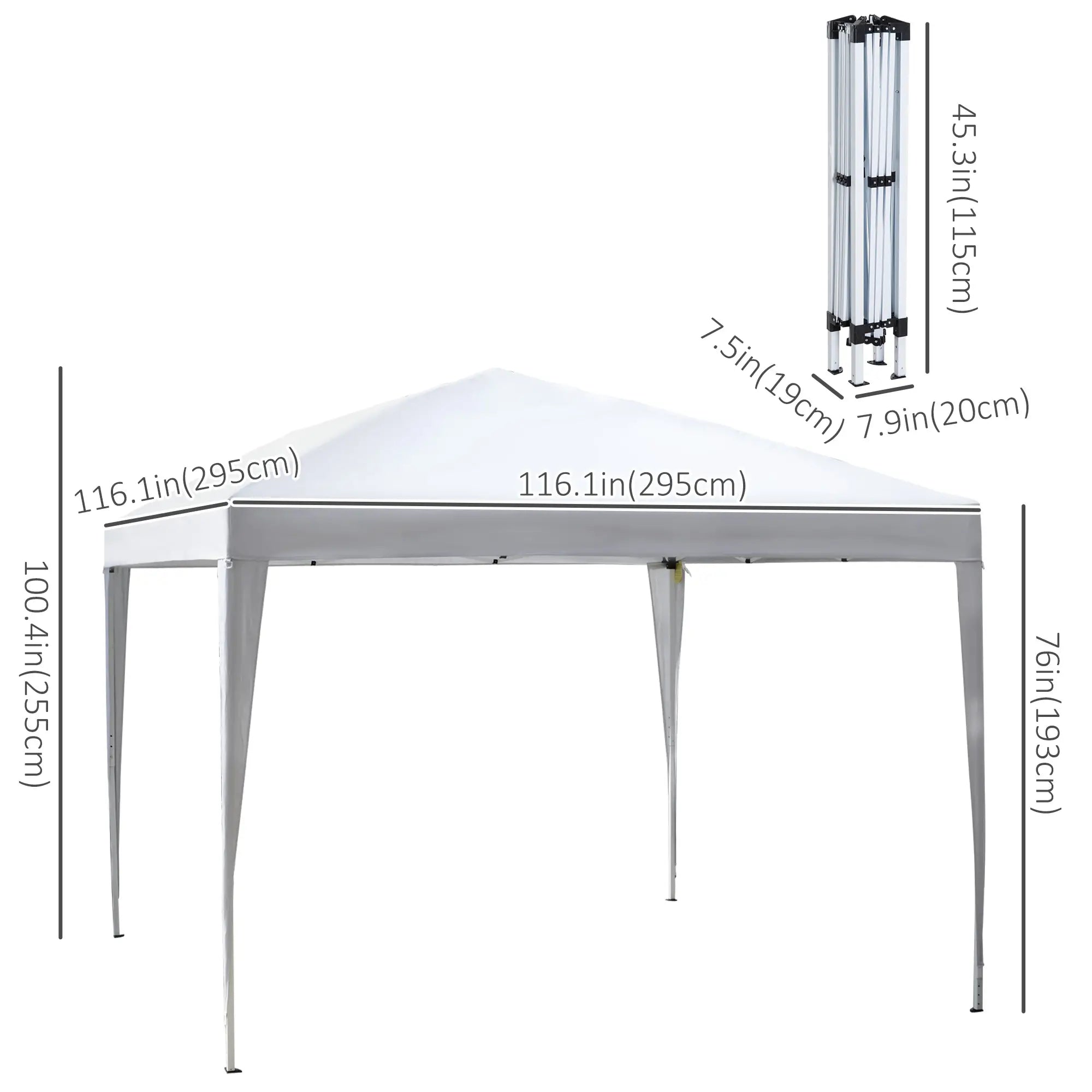 10 x 10Ft Pop Up Tent, Outdoor Gazebo Canopy With Bag, White Pop Up Canopies at Gallery Canada