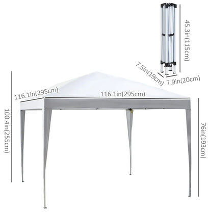 10 x 10Ft Pop Up Tent, Outdoor Gazebo Canopy With Bag, White Pop Up Canopies at Gallery Canada