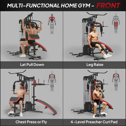 Home Gym Equipment, Workout Station with Bench, Push Up Stand, Dip Station, 99lbs Weights Power Towers at Gallery Canada