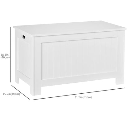 Large Storage Box, Trunk Cabinet with Lid, 2 Safety Hinges, White Storage Cabinets at Gallery Canada