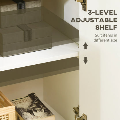 Sideboard Cabinet, Buffet Table, 2 Double Doors, Adjustable Shelves, White Bar Cabinets at Gallery Canada