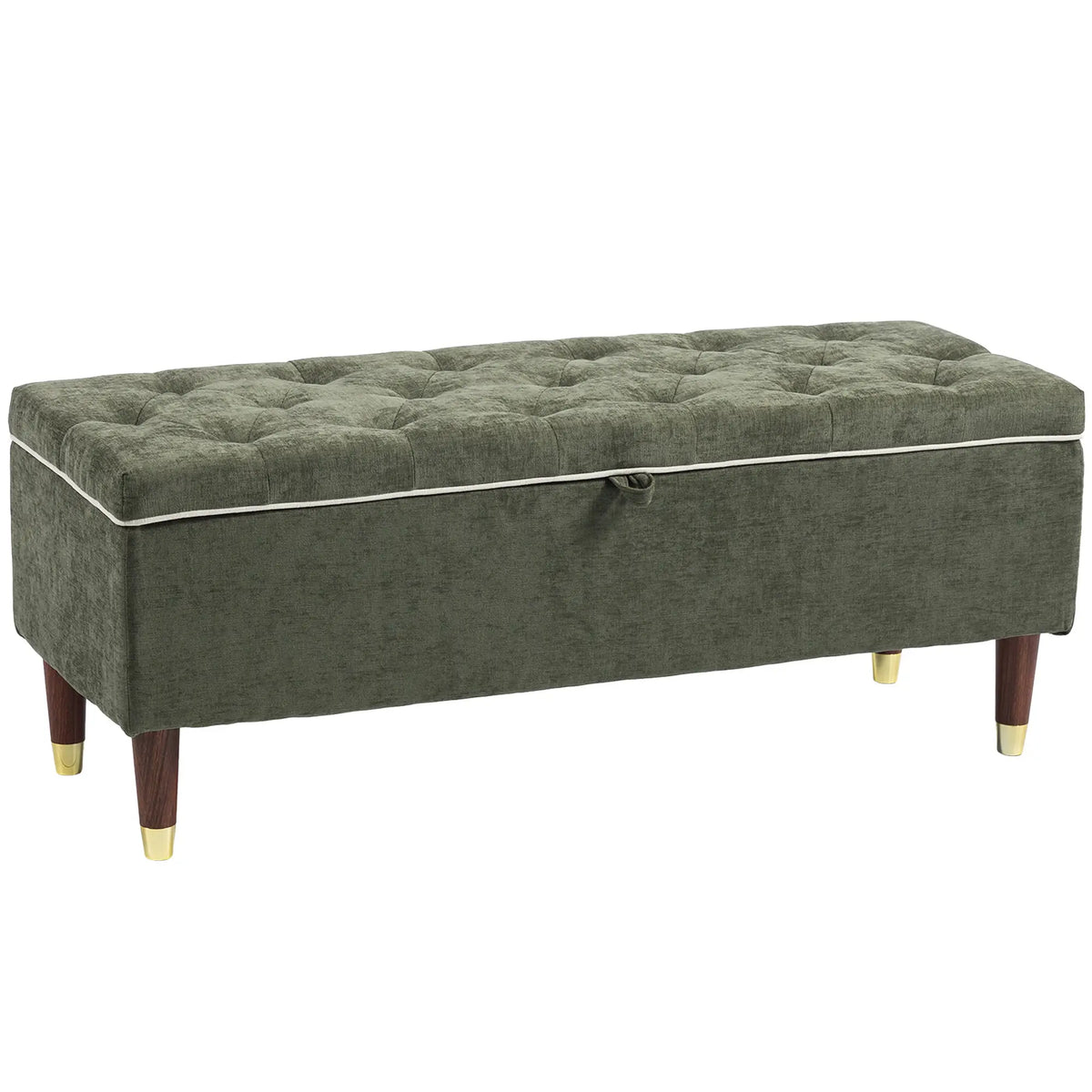 Storage Ottoman Bench, Linen-Look Seat, 264 LBS, Green Storage Ottomans & Benches at Gallery Canada