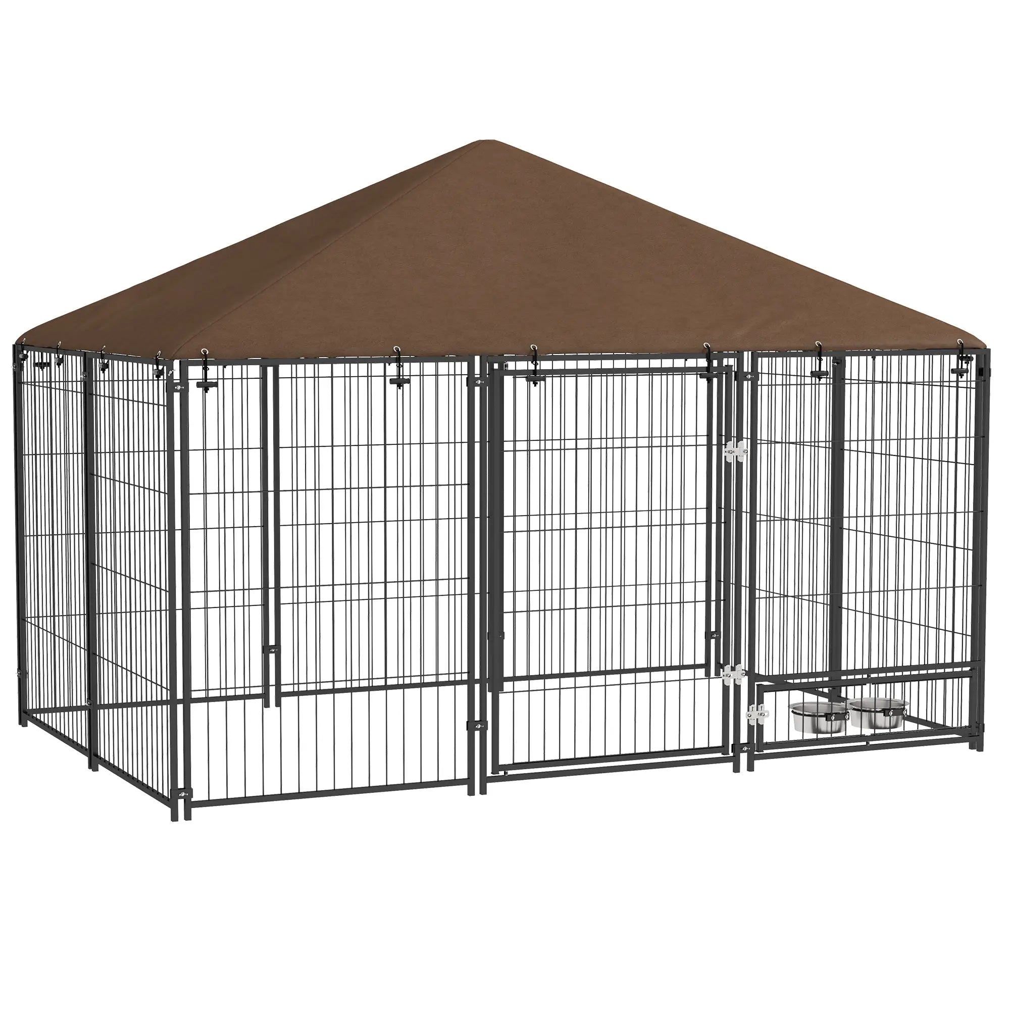 6.9' x 4.6' x 5' Outdoor Dog Kennel, Canopy, Rotating Bowls, Coffee Houses, Kennels & Pens at Gallery Canada
