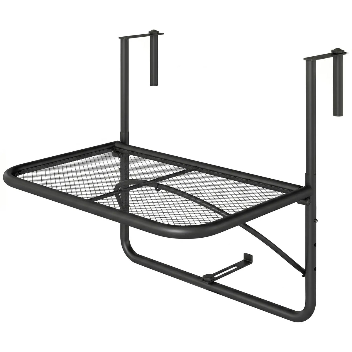 Adjustable Balcony Hanging Railing Table, Metal Mounting Mini Wall Desk, Black Balcony Table Hanging at Gallery Canada