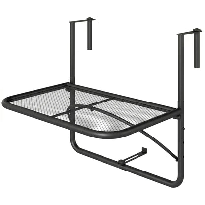 Adjustable Balcony Hanging Railing Table, Metal Mounting Mini Wall Desk, Black Balcony Table Hanging at Gallery Canada