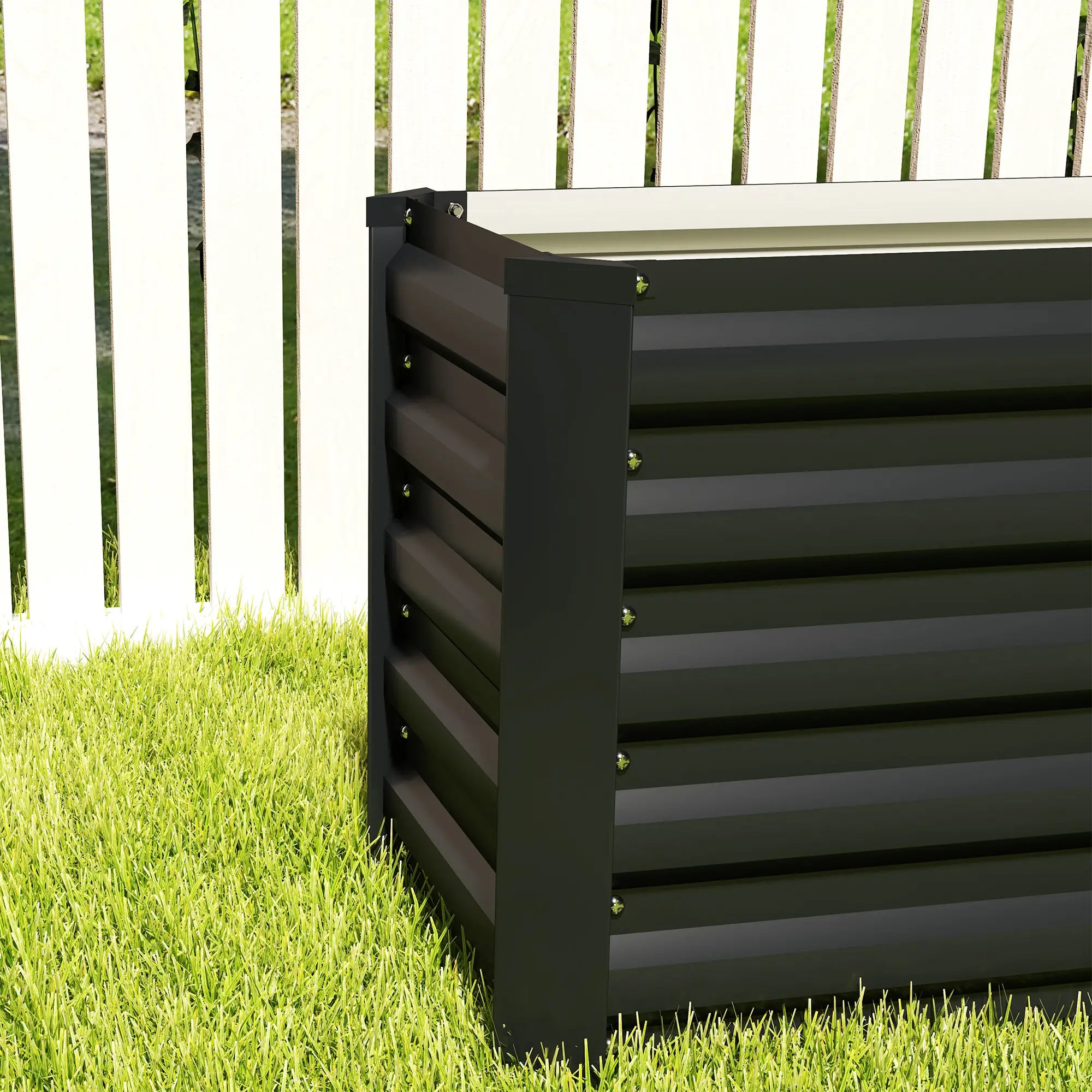 8 x 1.3 x 1.5ft Galvanized Raised Garden Bed, Outdoor Planter Box, Dark Grey Raised Garden Beds at Gallery Canada