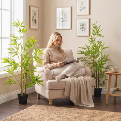Artificial Bamboo Tree, 4ft, Realistic Leaf, Natural Trunk, Decorative Plant Artificial Trees at Gallery Canada