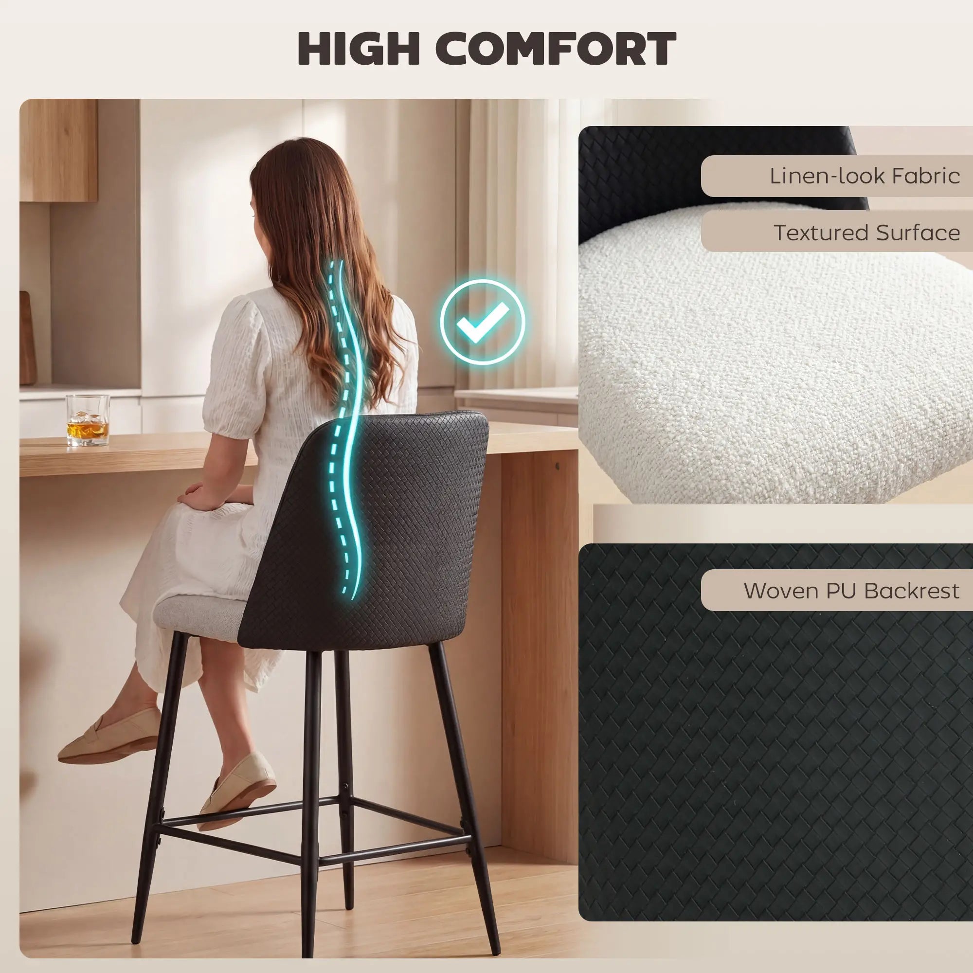 Counter Height Bar Stools Set of 2, 26
