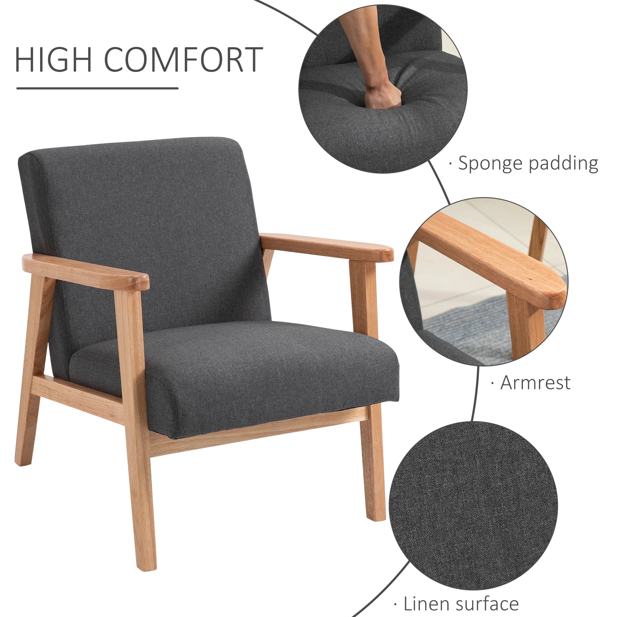 Mid-Century Modern Accent Chair, Grey Accent Chairs at Gallery Canada