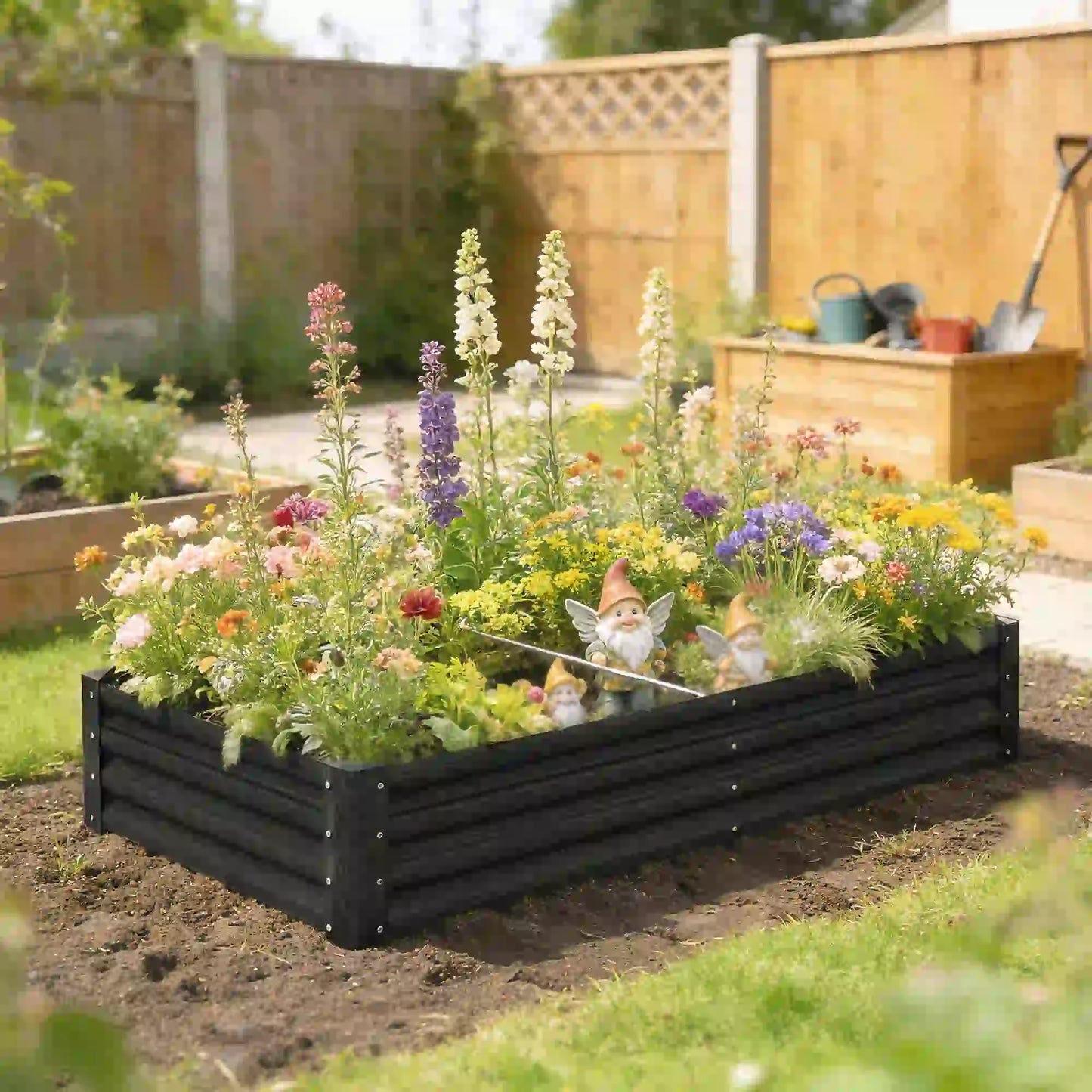 6 x 3 x 1ft Galvanized Raised Garden Bed, Black Outdoor Planter Box, Black Galvanized Planter Boxes at Gallery Canada