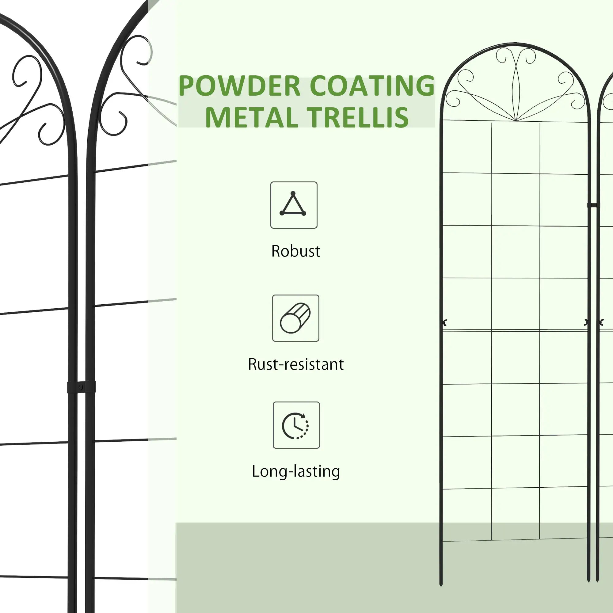 2 Pcs Metal Garden Trellis, Outdoor Plant Support for Climbing Plants Plant Stands at Gallery Canada