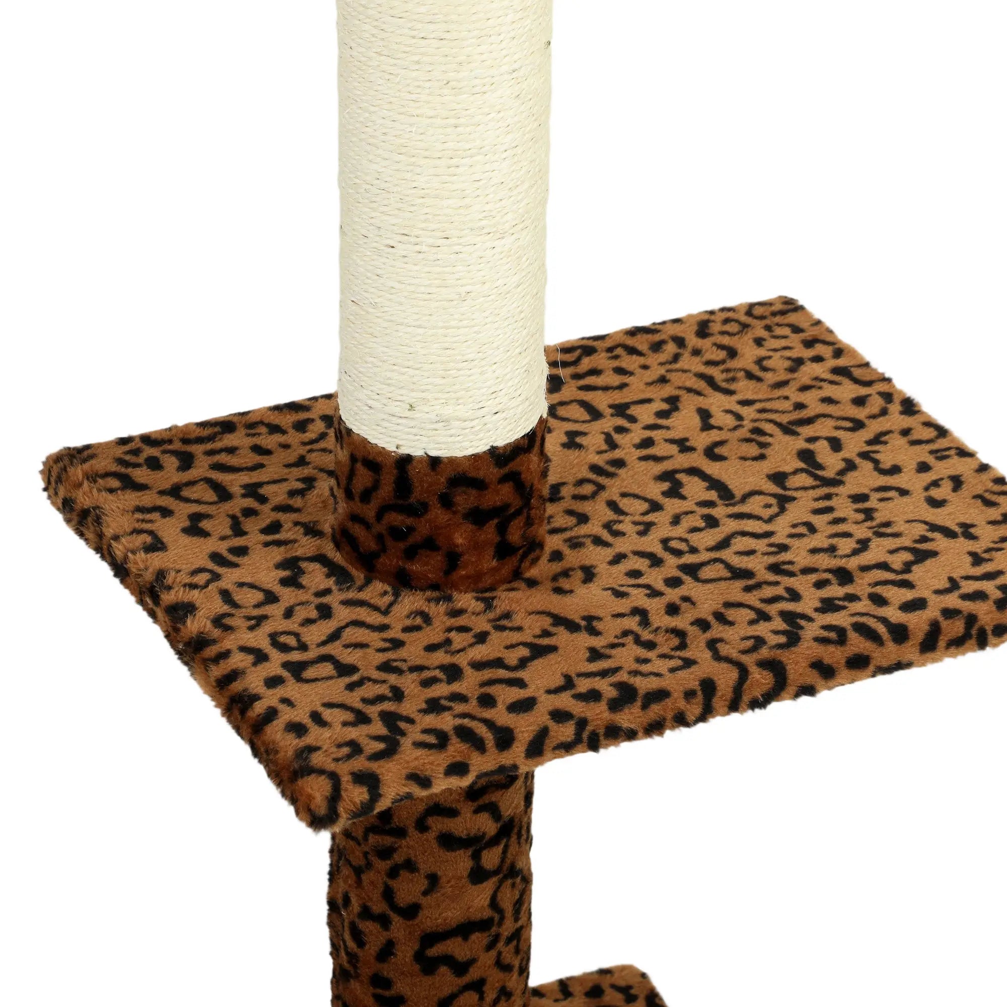 8.5ft Cat Tree 5-Tier Kitty Activity Center With Scratching Post, Leopard Print Floor to Ceiling Cat Trees at Gallery Canada