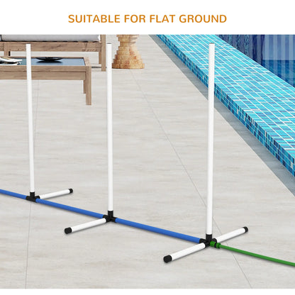 2PCs Dog Agility Kit, Weave Poles, Spray Tube, Whistle, Carry Bag, White Dog Agility Training Equipment at Gallery Canada