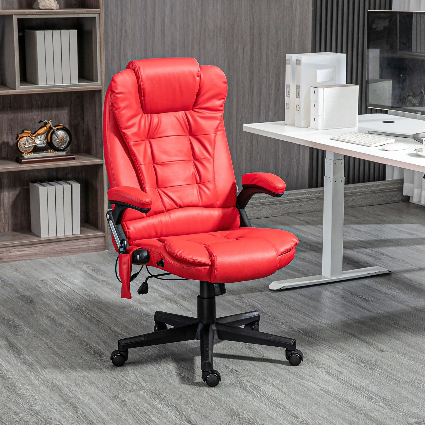 Adjustable Heated Ergonomic Massage Office Chair, High Back Faux Leather Massage Chairs at Gallery Canada