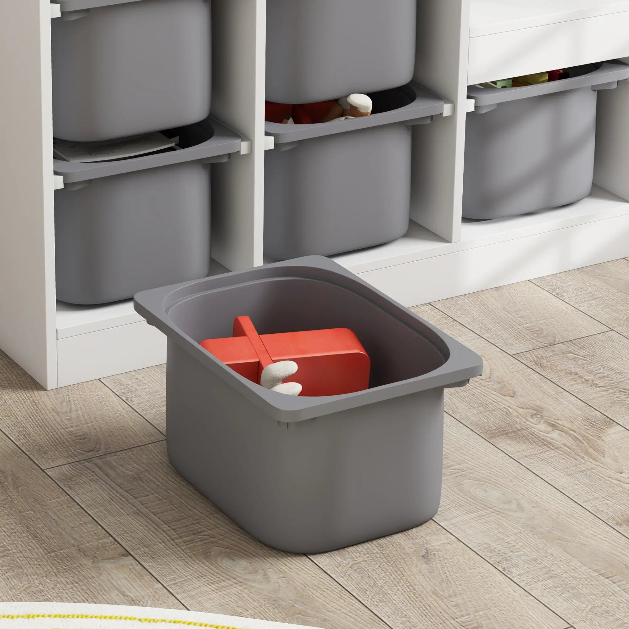 3 Layer Toy Storage Organizer, Kids Bookshelf, 6 Plastic Bins, White Baby & Kids Storage at Gallery Canada