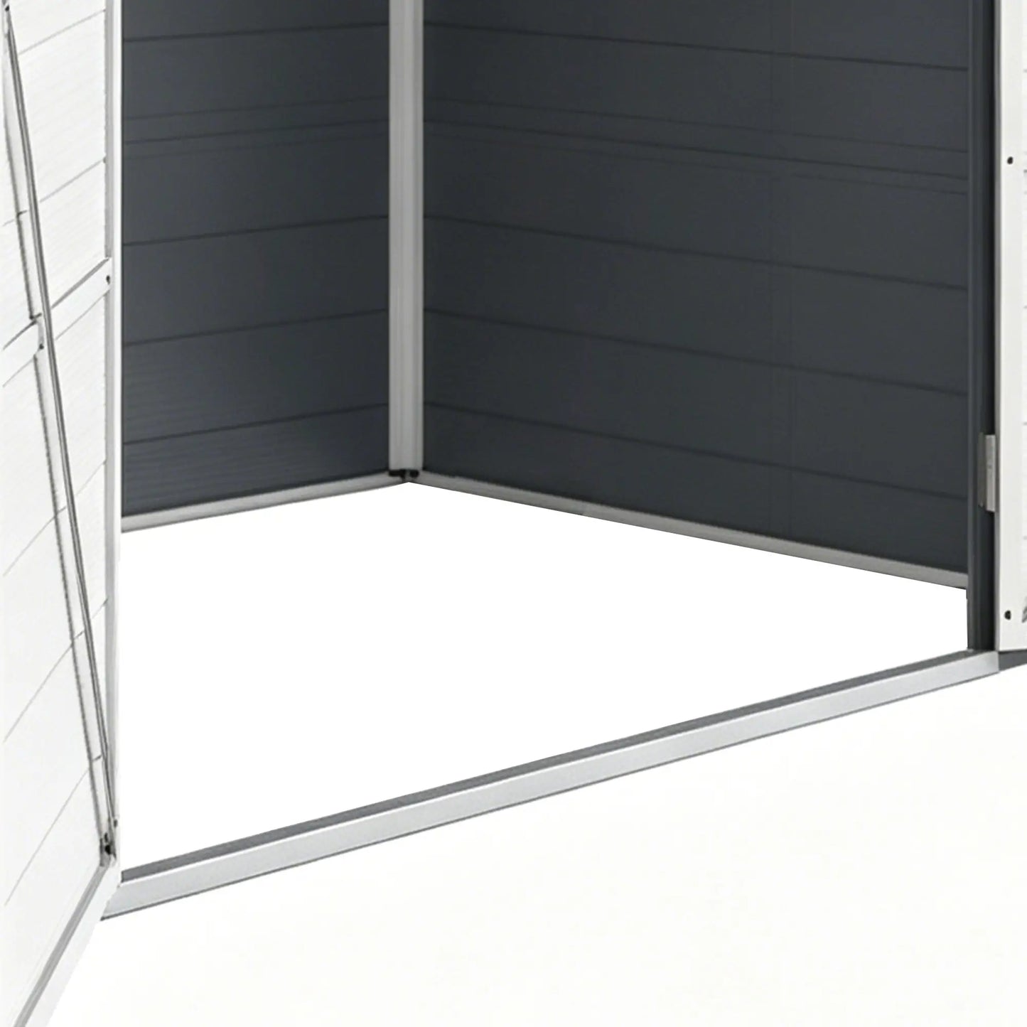 Small Garden Shed, Latch Door, Vents, Sloped Roof, 8x6, Light Grey Sheds at Gallery Canada