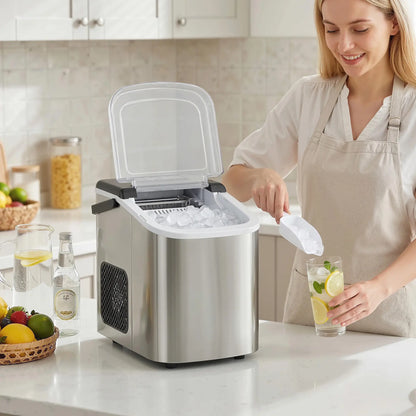 Portable Ice Maker, Self-Cleaning, 2 Bullet Ice Sizes, Silver Small Kitchen Appliances at Gallery Canada
