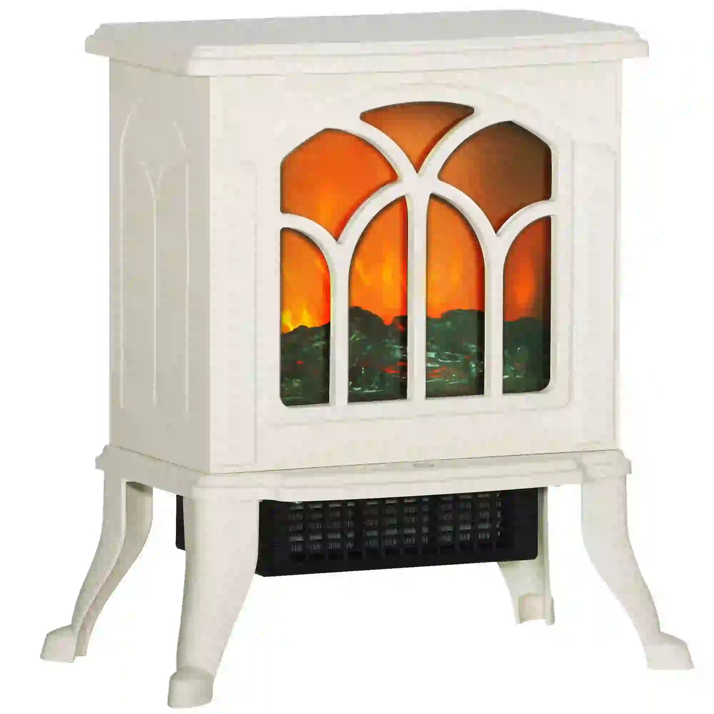 Freestanding Electric Fireplace Heater, Realistic Flame, Beige Electric Fireplaces at Gallery Canada