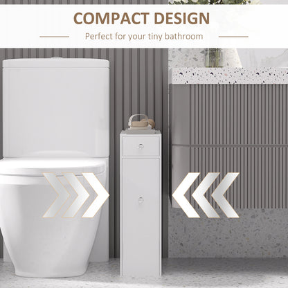 Space Saving Toilet Paper Cabinet, Narrow Bathroom Cabinet with Drawers, White Bathroom Cabinets at Gallery Canada