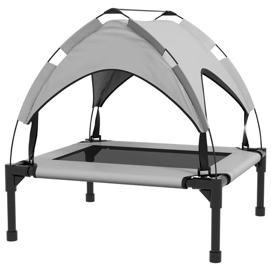 Raised Dog Bed With Canopy, Washable Mesh, Small Medium, Light Grey Elevated Dog Beds Light Grey at Gallery Canada