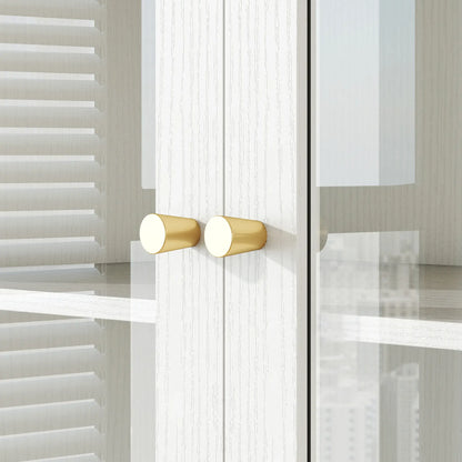 Arched Pantry Cabinet, 71" Tall, Acrylic Glass Doors, White Kitchen Pantry Cabinets at Gallery Canada
