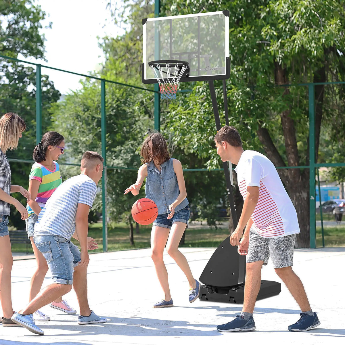 Portable Basketball Hoop, 5-10ft, 44" Shatterproof Backboard, Wheels Basketball at Gallery Canada