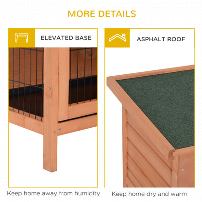 54"L 2-Story Rabbit Hutch, Wooden Pet House, Lockable Doors, No Leak Tray, Orange Rabbit Hutch at Gallery Canada