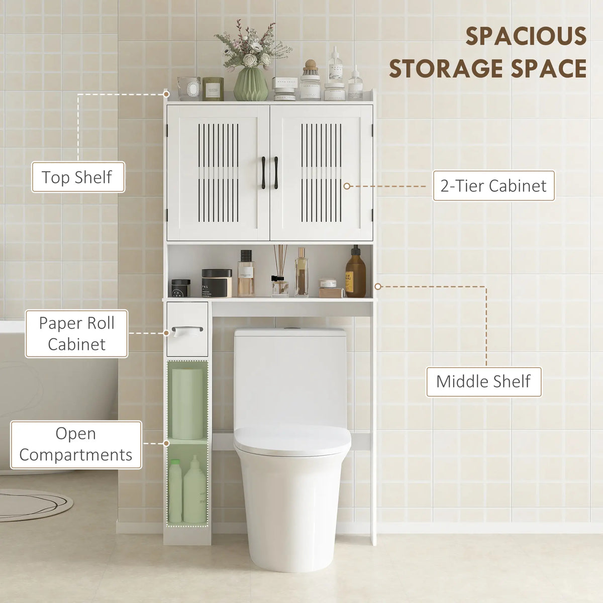 Over Toilet Storage Cabinet, Adjustable Shelf, Toilet Paper Holder Bathroom Cabinets at Gallery Canada