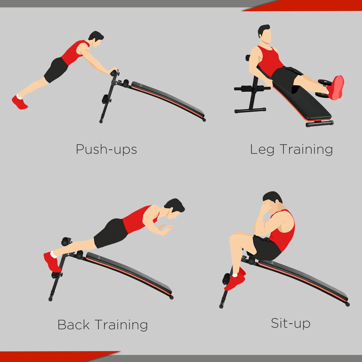 Adjustable Foldable Sit Up Bench, Thigh Support, Black Sit Up Benches at Gallery Canada