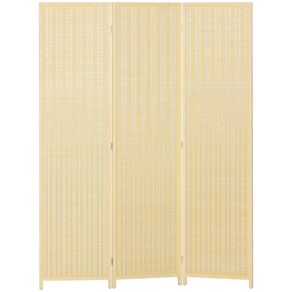 Woven Bamboo Room Divider, 3 Panel Folding Privacy Screen, Natural Wood Room Dividers Natural at Gallery Canada